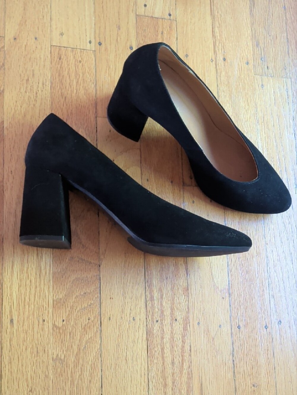 Sezane Alice Suede Block Heel Pumps - Picture 5 of 8